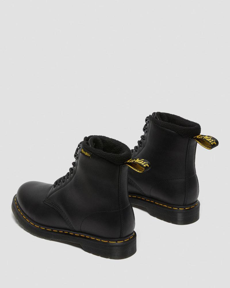 Black Men's Dr Martens 1460 Pascal Warmwair Leather Winter Boots | CA 571FDN